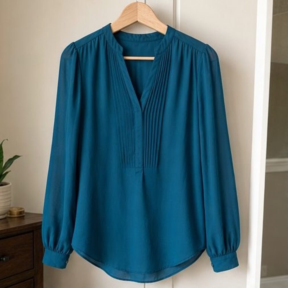 Burgundy Pleated Blouse